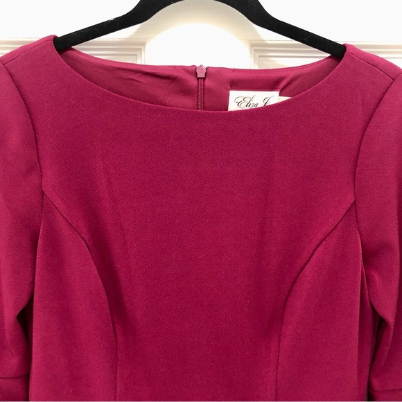 Eliza J Fuchsia Plum‎ Bell Sleeve Midi Sheath Dress. Size 6 - Picture 8 of 16